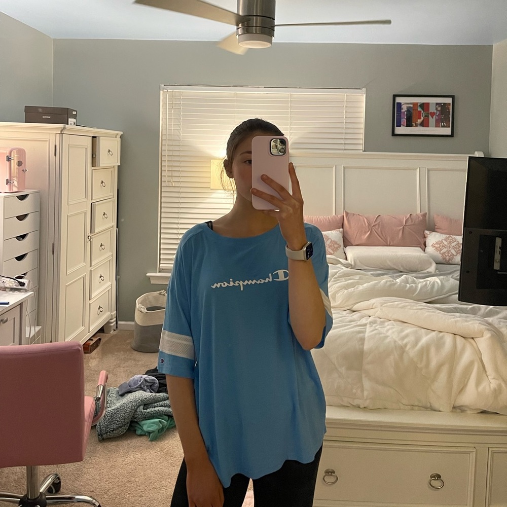 active blue champion tshirt